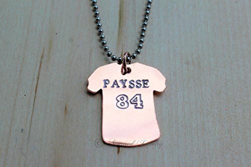 Copper Jersey T-shirt Pendant Charm- High School Spirit - Football Soccer Baseball Softball Sports Jewelry - American Football