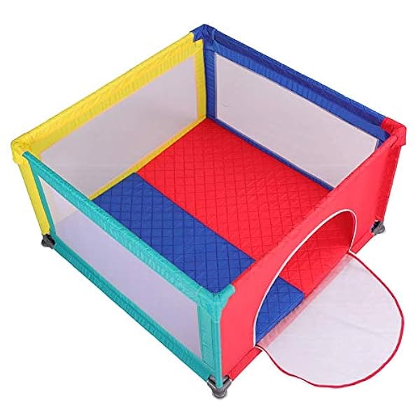 Lnddp Parc Pour Bebe Extra Haut Avec Tapis Ramassage Epais Barriere Jeu Securite Anti Retournement Pleine