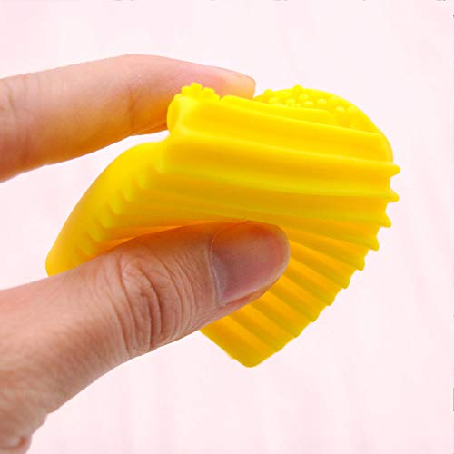 Cosmetic Brush Egg Makeup Brush Finger Silicone Scrubber Board Cosmetic Clean Tools Makeup Brush Cleaner (2 PCS, Random Color)