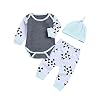 WEXCV Babykleding jongens outfit 3 stuks lange mouwen print top shirt + broek + hoed kleding set herfst winter zuigeling…