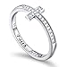 DAOCHONG Inspirational Jewelry Sterling Silver Engraved Faith Hope Love Sideway Cross Ring, Size 6 7 8 (5)