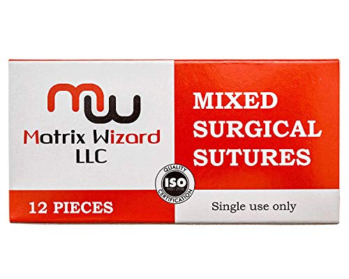 New Mixed Sterile Suture Threads with Needle + Training Accessories (Assorted 12 Pack with 3 Tools) for Suture Pads, Practice Suture Kit; Medical, Nursing, Dental, EMT, Medic and Veterinary Students - Thumbnail 7