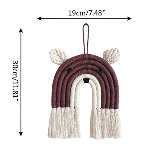 luosh Nordic handgeweven macramé wandtapijt katoenen touw regenboogbeer wandbehang decor - Image 5