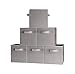 [6-Pack,Gray] Foldable Storage Cubes with Dual Handle Shelves Baskets Bins Containers Home Decorative Closet Two Handles Organizer Household Fabric Cloth