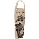 Santa Barbara Design Studio WBAG-2510B JKC Cotton Canvas Wine Bottle Bag, Party Like a Rockstar