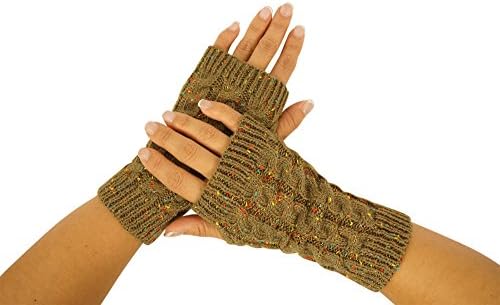 Caribbean Touch Women's Fingerless Short Gloves One Pair (Khaki)