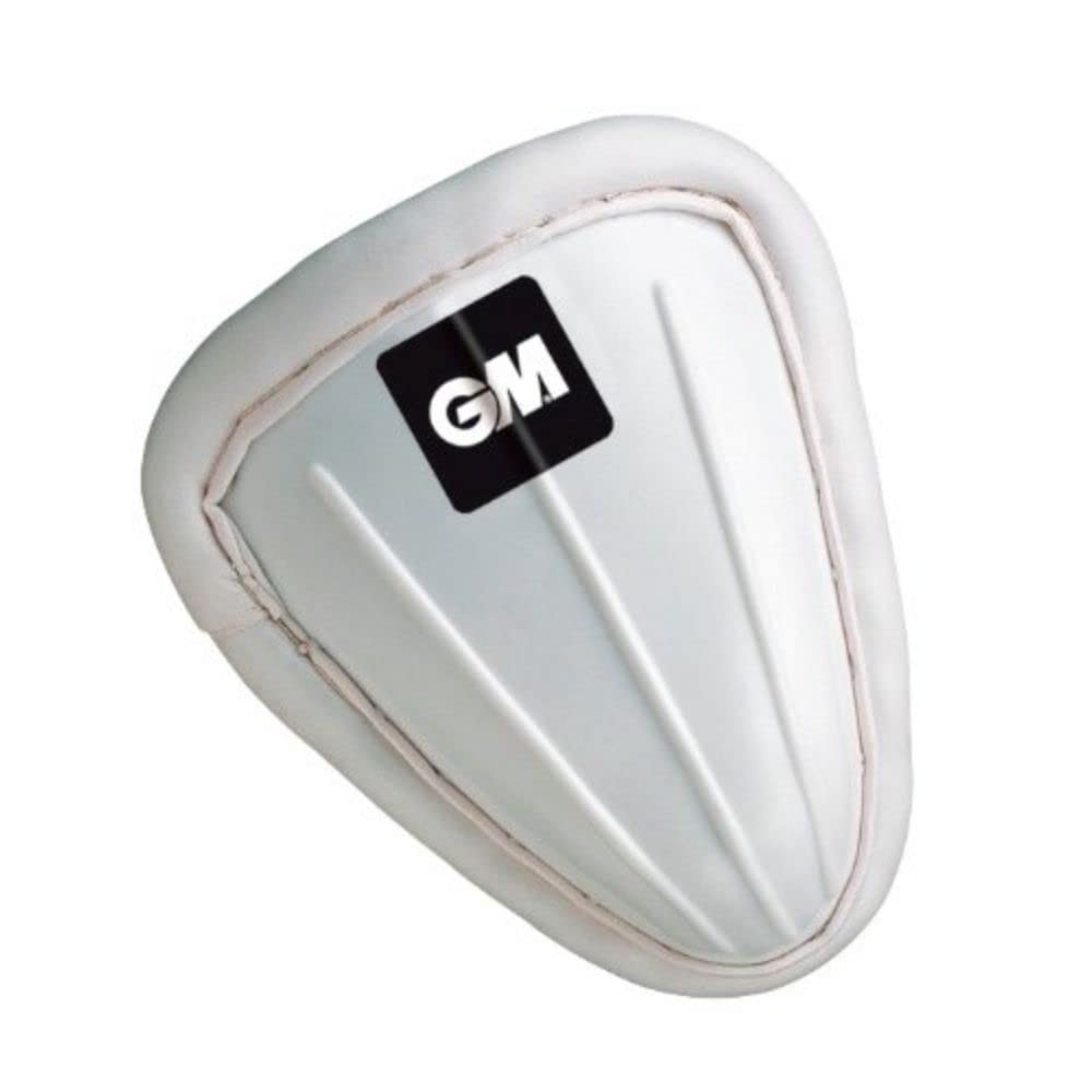 GM | Cricket | Padded Box Abdo Guard | Strong Plastic Slip In Traditional Guard | Soft Padding For Secure Comfort and Fit | White | Youth | Gunn & Moore