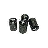 Batu 4pcs Black Chrome Tesla Logo Emblem Auto Car Wheel Tire Air Valve Caps Stem Cover Accessories For Tesla Model S/Model X/Model 3