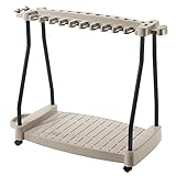 Suncast Tool Cart with Wheels - Durable Rolling Tool Cart - Move & Store Tools, Power Trimmers, Rakes, Shovels - Store Easily in Garage, Shed - Holds up to 30 Tools