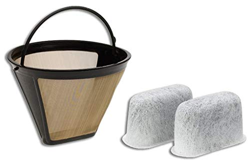 Filters For Cuisinart Coffee Maker - GTF Gold Tone Filter & 2 Charcoal Water Filters Filters For Cuisinart Coffee Maker - GTF Gold Tone Filter & 2 Charcoal Water Filters