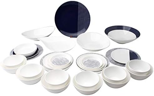 Hankook Chinaware The Chef Premium Indigo Home Dinnerware Set 31-Pieces Bone Chinaware, Serve for 6