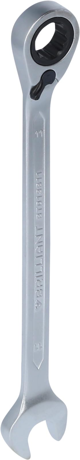 BRILLIANT TOOLS BT013811 Ratchet Ring Spanner 11 mm [Powered by KS Tools]