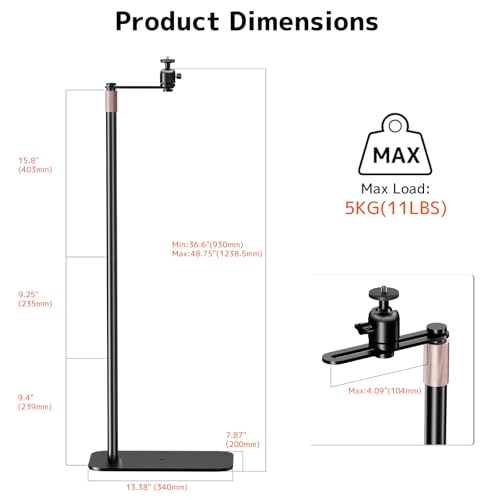 PUTORSEN Universal Projector Stand – Height Adjustable & 360° Rotatable Mount with 1/4" Screw, Compatible with Projectors, Cameras, Webcams for Home, Office, and Outdoor Use