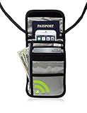 TravelGenixx Neck Wallet w/RFID Blocking-Hidden Travel Pouch & Passport Holder (Grey)