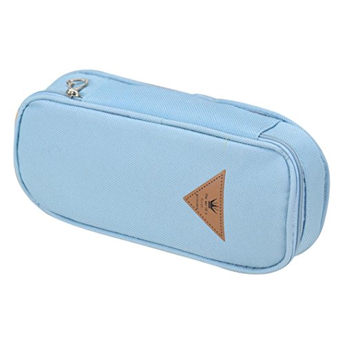 Pen Bag, UMFun Pencil Pen Case Cosmetic Bag Canvas Travel Makeup Bag Case (blue)