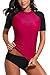 SOCIALA Short Sleeve Swim Shirts Womens Rashguard Swimsuit UPF 50+ Swim Shirt M