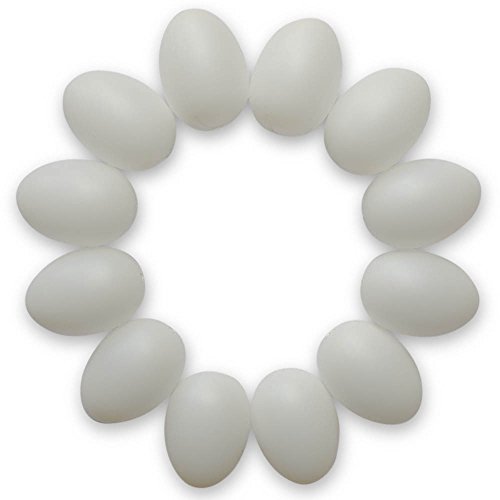 2.25" Set of 12 Solid Blank Unpainted White Plastic Easter Eggs DIY Craft