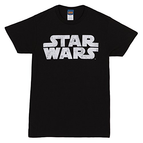 Star Wars Simplest Logo Adult T-Shirt - White on Black (XXXX-Large)