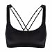 CRZ YOGA Women's Low Impact Strappy Sports Bra - Low Cut Wirefree Padded Yoga Bra Criss Cross Back Black X-Large