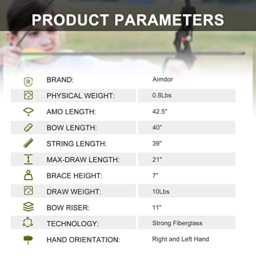 Aimdor Archery Kids Bow and Arrow Set Youth Bow and Arrow Birthday Gift