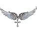 Szxc Womens Guardian Angel Wings Cross Adjustable Choker Necklace - Wife, Daughter, Granddaughter, Girlfriend Biker Jewelry - 18