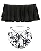 Tempt Me Women Two Piece Swimsuit High Waisted Ruffled Flounce Bikini Black XL