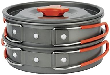 SEXOX 8pcs Lightweight Outdoor Camping Hiking Cookware Backpacking Cooking Picnic Bowl Pot Pan Set
