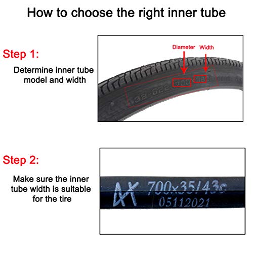 DMLNN 28 700x3543C Road Bike Replacement Inner Tubes Presta Valve 48mm