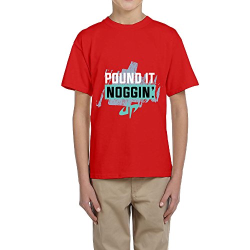 Youth Dude Perfect Pound It Nogginâ€™ O-Neck Short Sleeve T Shirts Red Medium