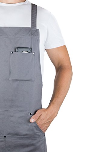Hudson Durable Goods - Professional Grade Chef Apron for Kitchen, BBQ, and Grill (Grey) with Towel Loop + Tool Pockets + Quick Release Buckle, Adjustable M to XXL - Thumbnail 4