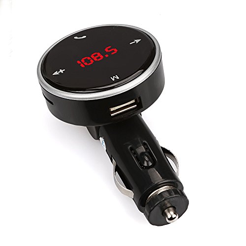 LONGZUVS Bluetooth FM Transmitter Modulator - Wireless LCD MP3 Player Stereo System Car Kit Suitable for Android/iPhone/Other Smart Phone (Black)