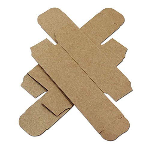 Rectangle Kraft Paper Essential Oil Bottle Boxes Personal Care Lip Care Lip Balms Treatments Lipgloss Holder Case Makeup Storage Beauty Container (50, 1.8x1.8x4.8 inch)