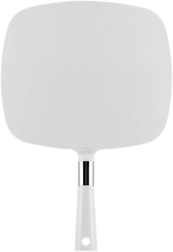 Snowflakes Large Handheld Mirror with Handle-Hang Makeup Mirror Hairdresser Mirror.(White): Furniture & Decor