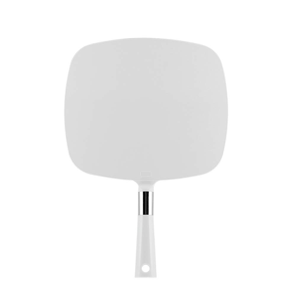 Snowflakes Large Hand Mirror with Handle-Hang Handheld Mirror Hairdresser Mirror.(White)