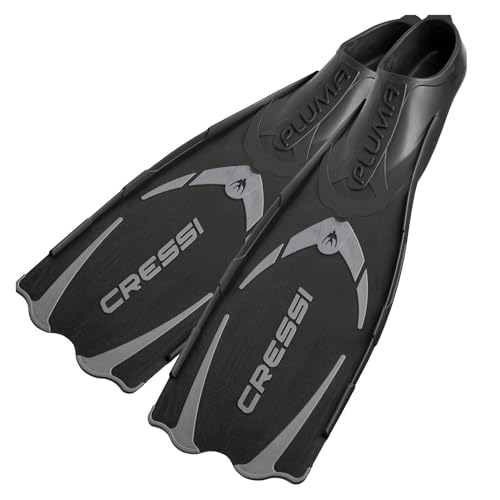 CRESSI Pluma Fins Schwarz/Silber 37/38 Premium Schnorchelflossen Erwachsene Unisex