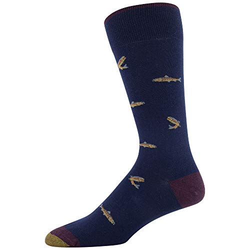 Gold Toe Men's Dress Crew Socks, 2 Pairs, Trout/Lodge Plaid, Shoe Size: 6-12.5