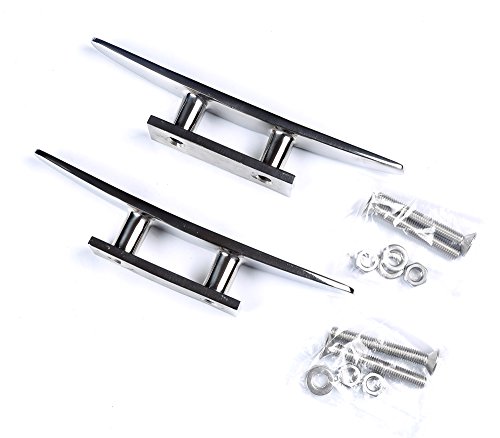 image for MxEol Dock Cleat Boat Deck Hardware Stainless Steel Flat Top 2 Hole w/