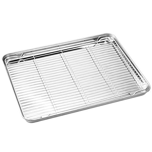 image for Wildone Baking Sheet & Rack Set [2 Sheets + 2 Racks], Stainless Steel 