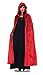 Women's Costume Cape - Full Length Velvet Hooded Cloak, Red, One Size