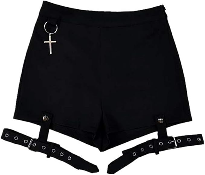 Amazon Co Jp Beepoo マイクロミニパンツ セクシー 原宿系 十字架 ショットパンツ ガーター ガーターベルト 滑り止め 結合リンク 無地 レディース ブラック 服 ファッション小物