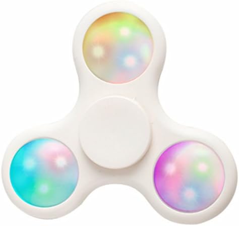 cHongc LED Light Fidget Spinner - High Speed Tri-Spinner Single Finger Decompression EDC Focus Gyro,LED Glow Premium Spinner Toy for Stress Relief, ADHD, Anxiety &amp; Rave/EDM (Wihte)