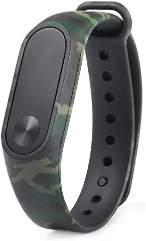 For Xiaomi Mi Band 2 Smart Bracelet, Camouflage TPE Replacement Raya Strap Band, Hosamtel Adjustable Smart Watch Wristband Bracelet P25 (Green)