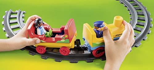 PLAYMOBIL 1.2.3 70179 Meine erste Eisenbahn mit Tunnel, Schienen und 3 Waggons zum Verbinden, ab 1,5 Jahren – Bild 5