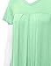 MBJ WT1057 Womens V Neck Short Sleeve Pleats Tunic Top M MINT