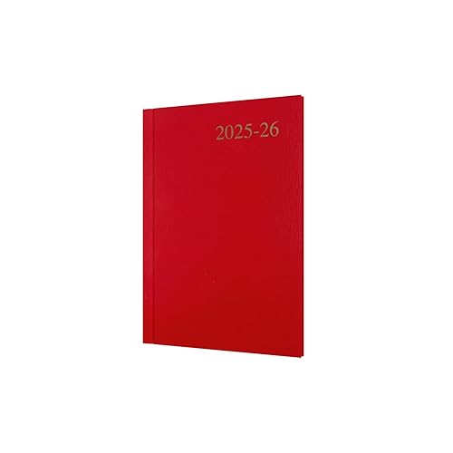 Collins 'Essentials' 12 Month Mid/Academic Year Planner, July 2025-July 2026 - ESSA53M.15-2526 - Week-to-View Diary, A5 Hard Cover, Red