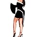 Bodycon4U Women's Sexy Asymmetric Hem Flare Bell Sleeve Bodycon Club Party Mini Dress
