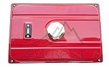 Everest Red Universal 5 Gallon Generator Gas Fuel Tank with Chrome Cap Petcock Valve 20" Length 13" Width 5" Height Center to Center of BOLTHOLES