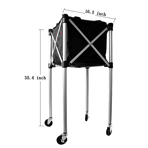 AKOZLIN Tennis Ball Hopper with Wheels Holds 150 Balls Tennis Ball Cart