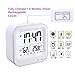 COBOOT Digital Alarm Clock Rechargeable, Samshow Small Desk Clock with Temperature, Humidity, Week 12/24h Display, Snooze, Travel Clocks for Teens, Kids (White)