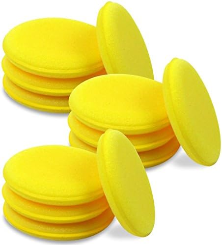 毎日激安特売で 営業中です Xsaju ワックススポンジ 車 塗りやすいソフトスポンジ 12個入り 黄色